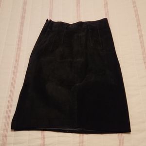 Black soft suede skirt